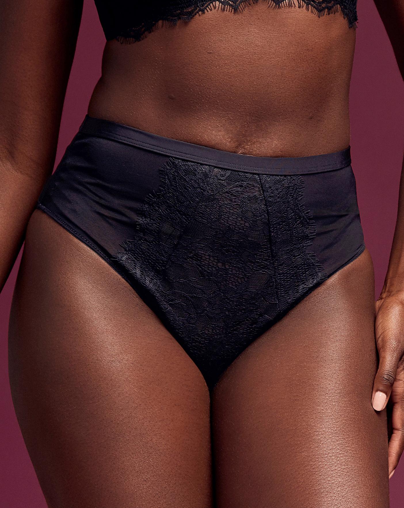  Figleaves Pulse Lace High Waist Brief| Black