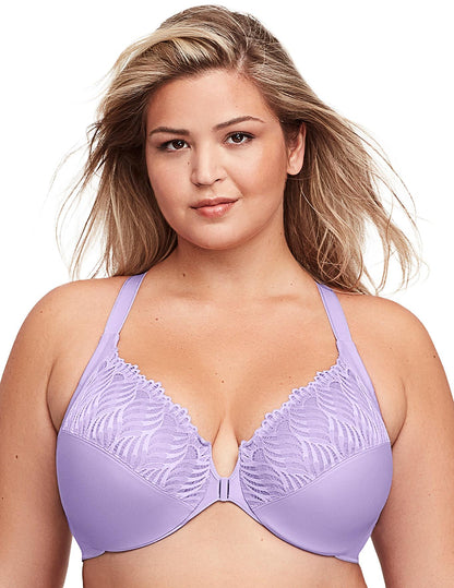  Glamorise Plus Size Front-Close T-Back WonderWire 1246| Soft Lilac