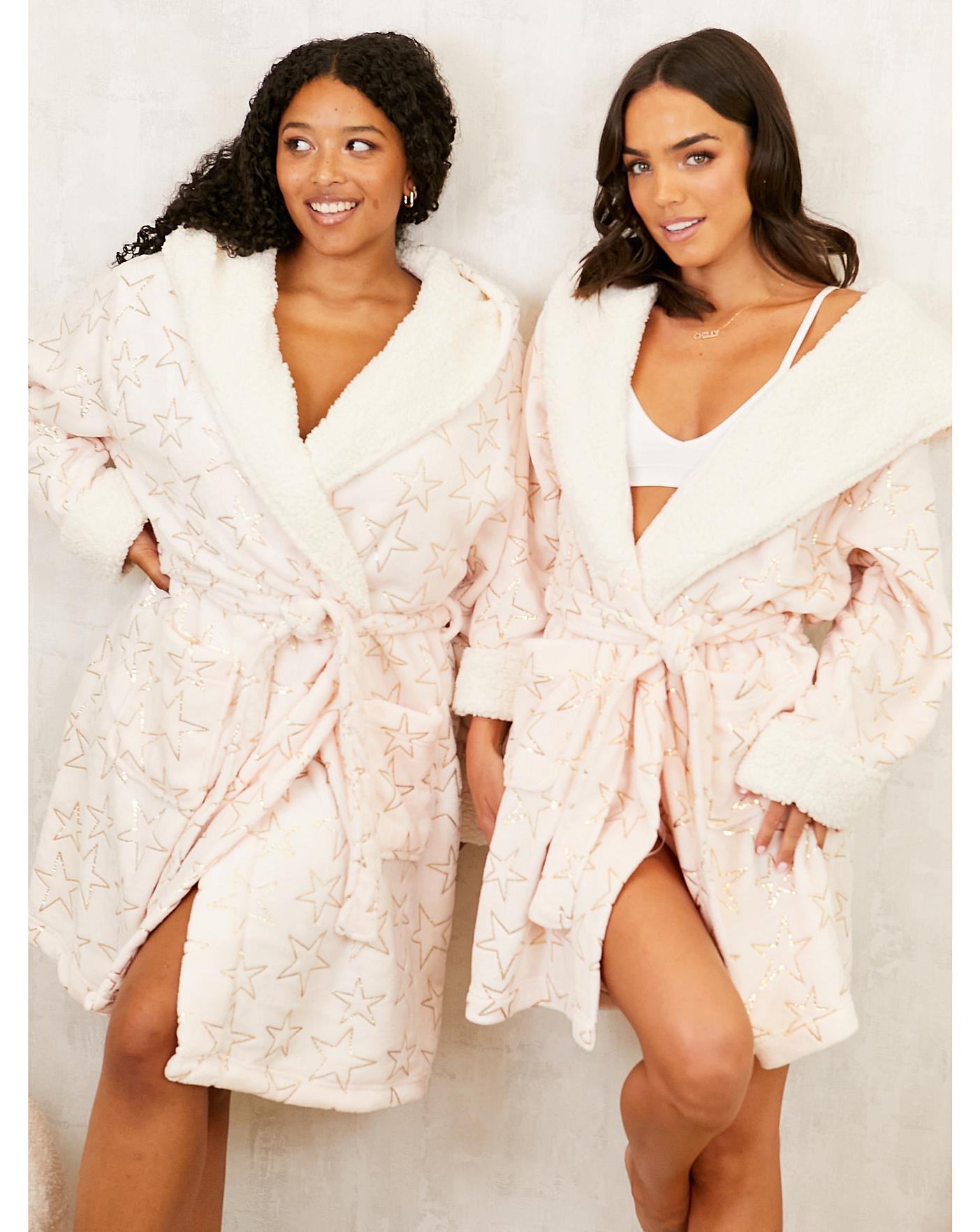  Jim Jam The Label Pink Foil Star Dressing Gown| Pink