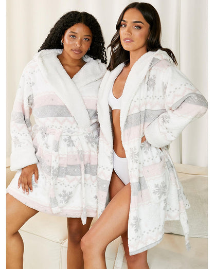  Jim Jam The Label Fairisle Dressing Gown| White