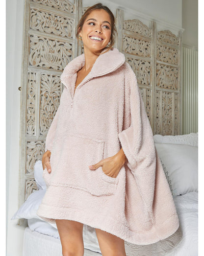  Jim Jam The Label Pink Zip Oversized Hoody| Pink| ONESIZE