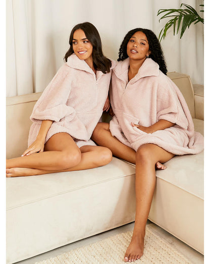  Jim Jam The Label Pink Zip Oversized Hoody| Pink| ONESIZE