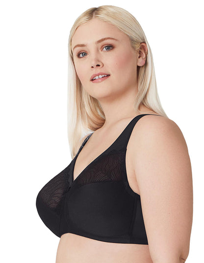  Glamorise Plus Size MagicLift Natural Shape Support Bra 1010| Black
