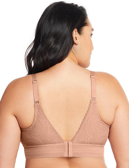  Glamorise Plus Size Luxe Lace Bralette 7012| Cappuccino