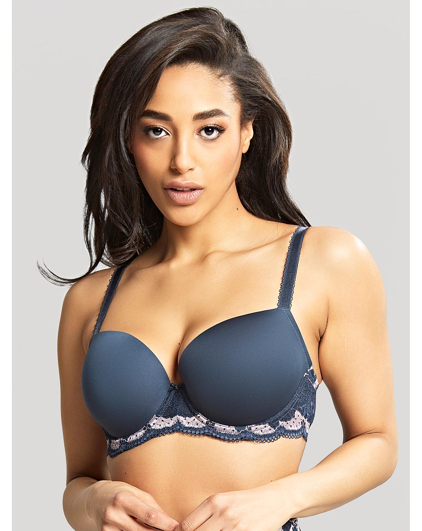  Panache Clara Moulded Cup Sweetheart Bra| Navy/Pearl