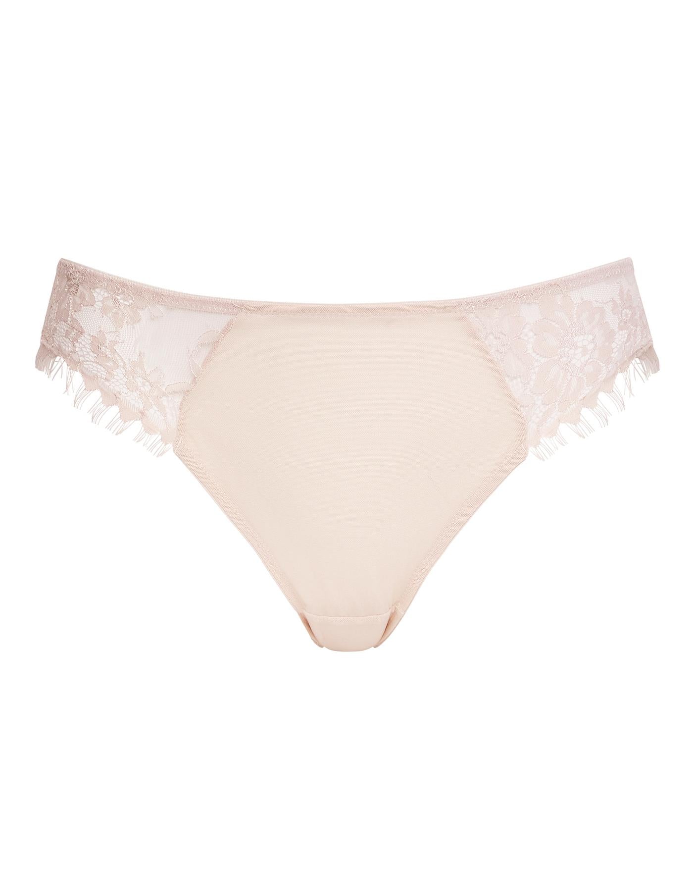  Contemporary Mesh & Lace Brief| Angel Pink