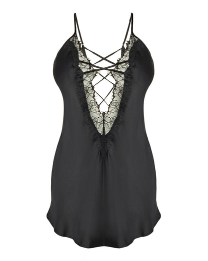  Ann Summers Cherryann Satin Chemise| Black