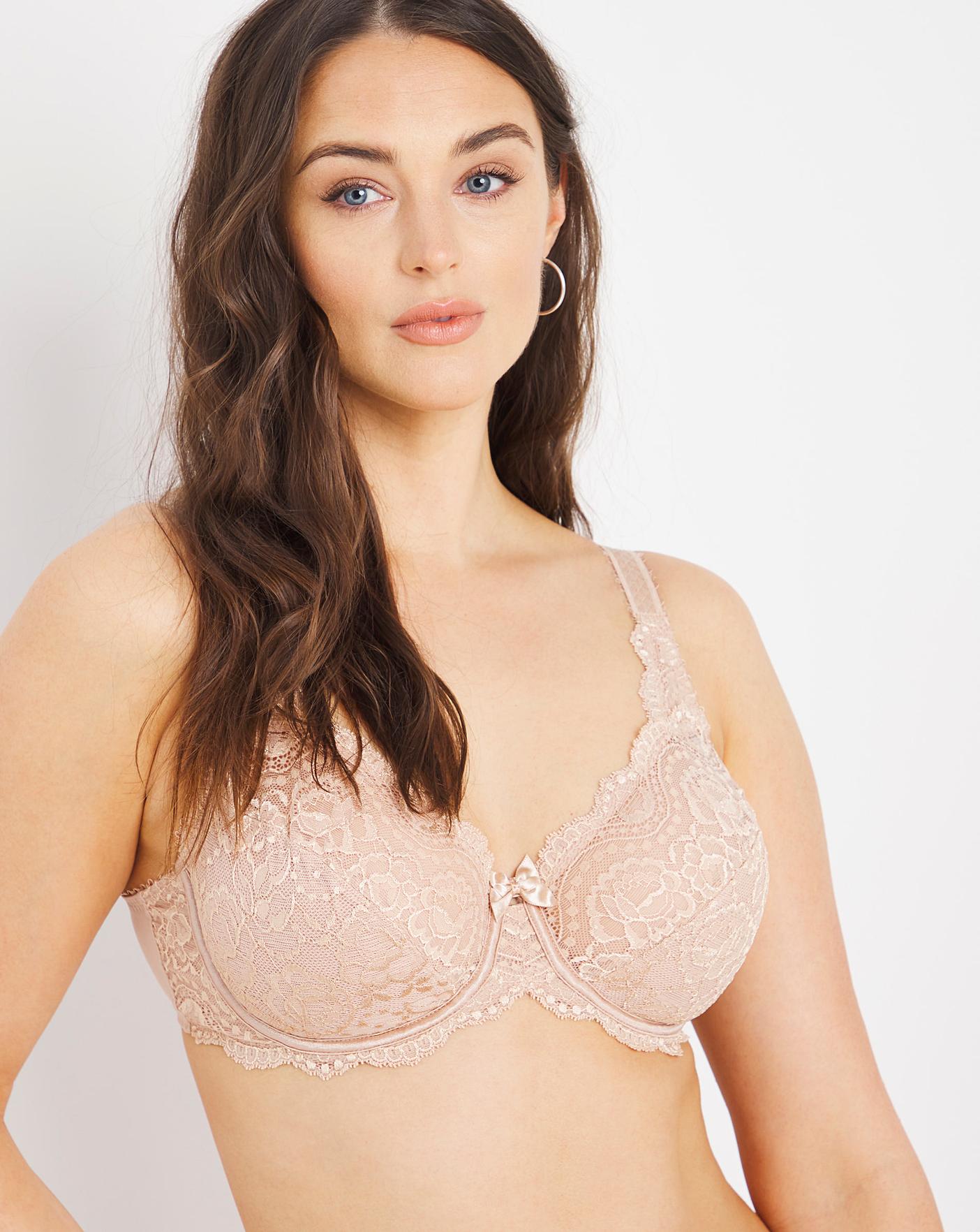  Playtex Flower Lace Full Cup Wired Bra| Nude