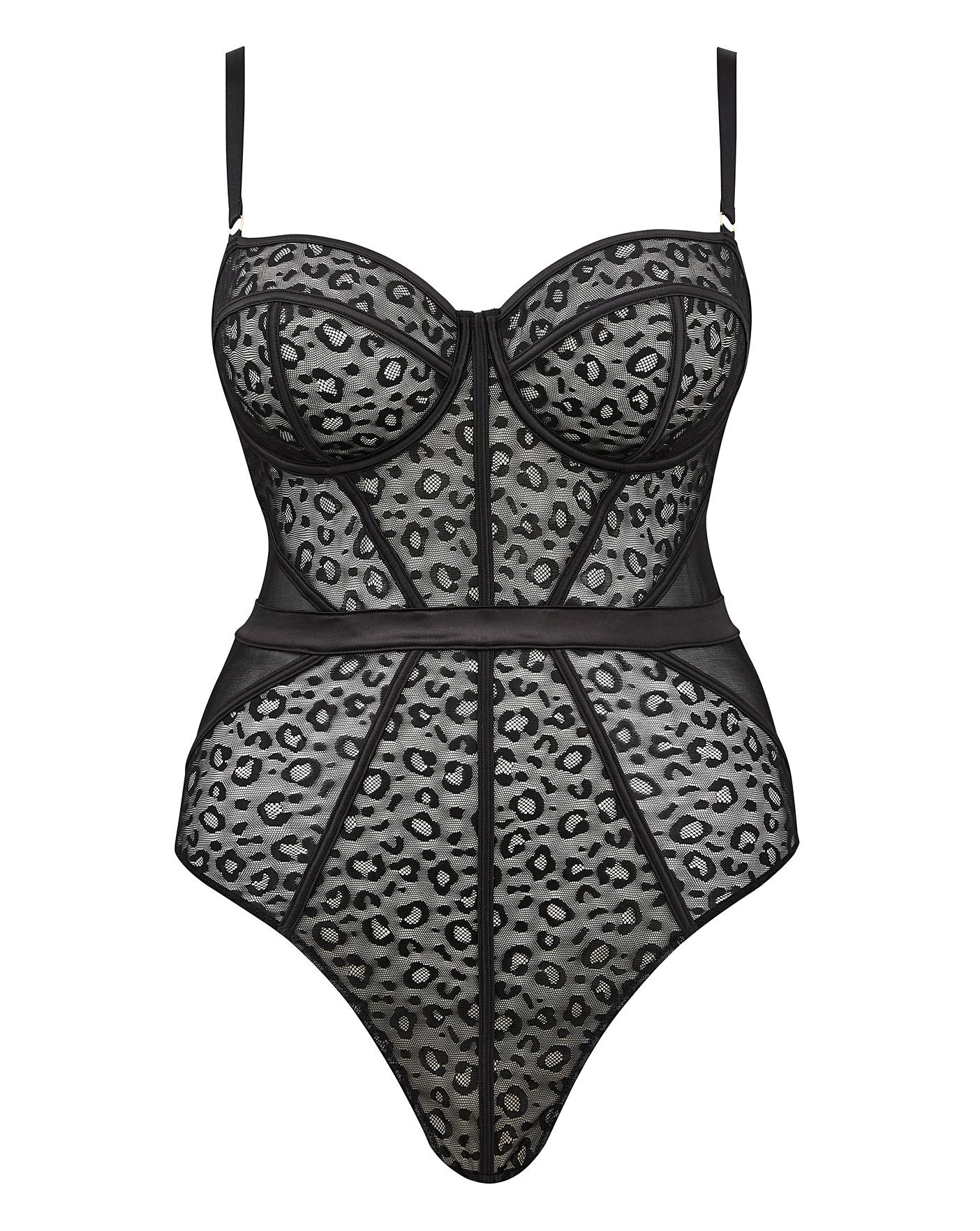  Figleaves Pimlico Underwired Balcony Body| Black Leopard