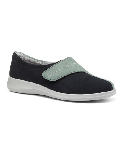  Hotter Wrap II Ladies Slipper| Navy/Jade