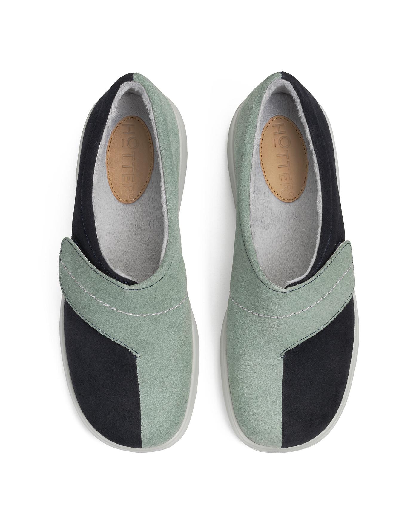  Hotter Wrap II Ladies Slipper| Navy/Jade