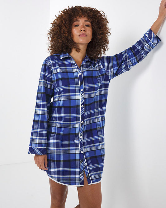 Cyberjammies Riley Check Nightshirt| NAVY MIX