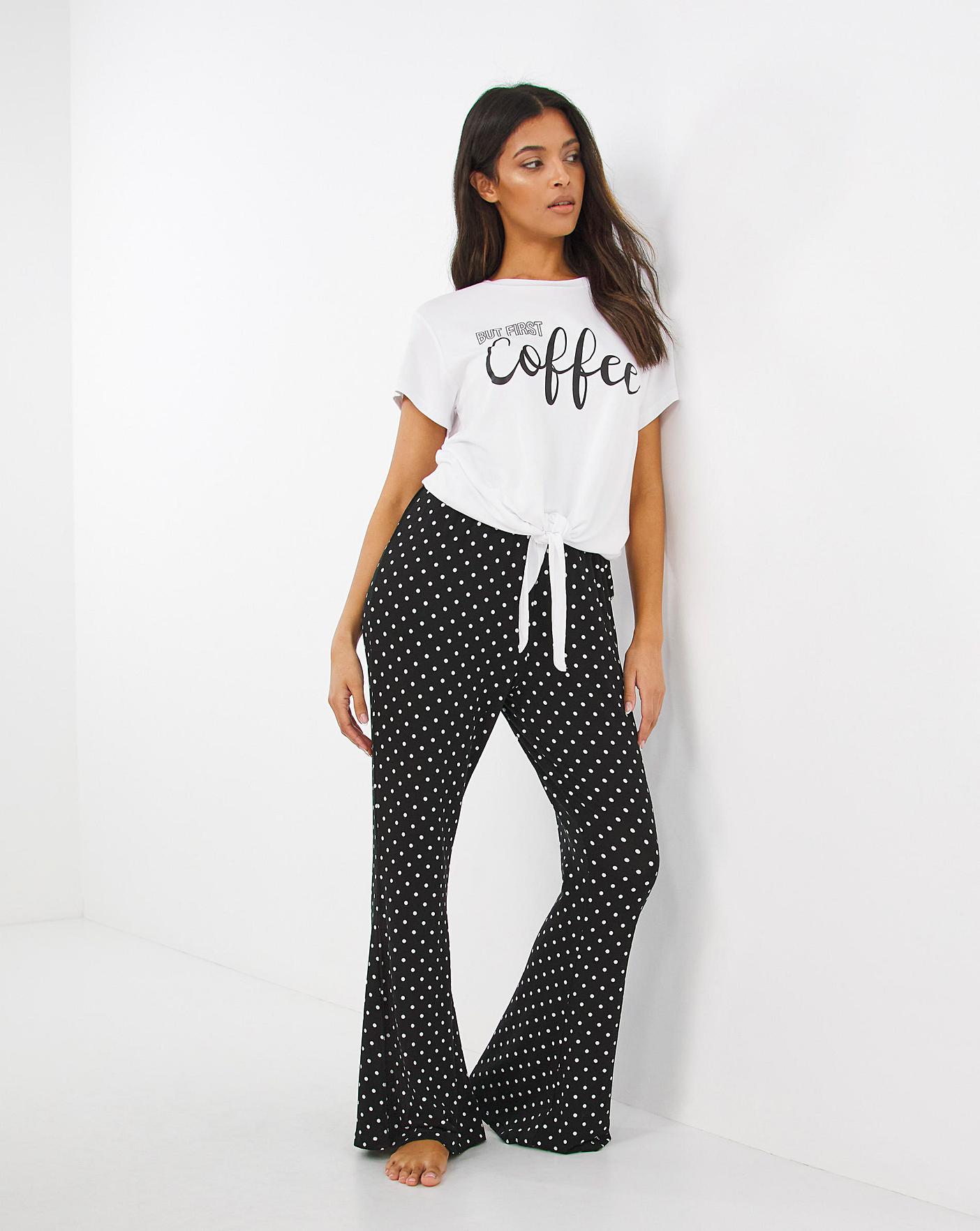  Pretty Secrets Flare Trouser Lounge Set| White/Black