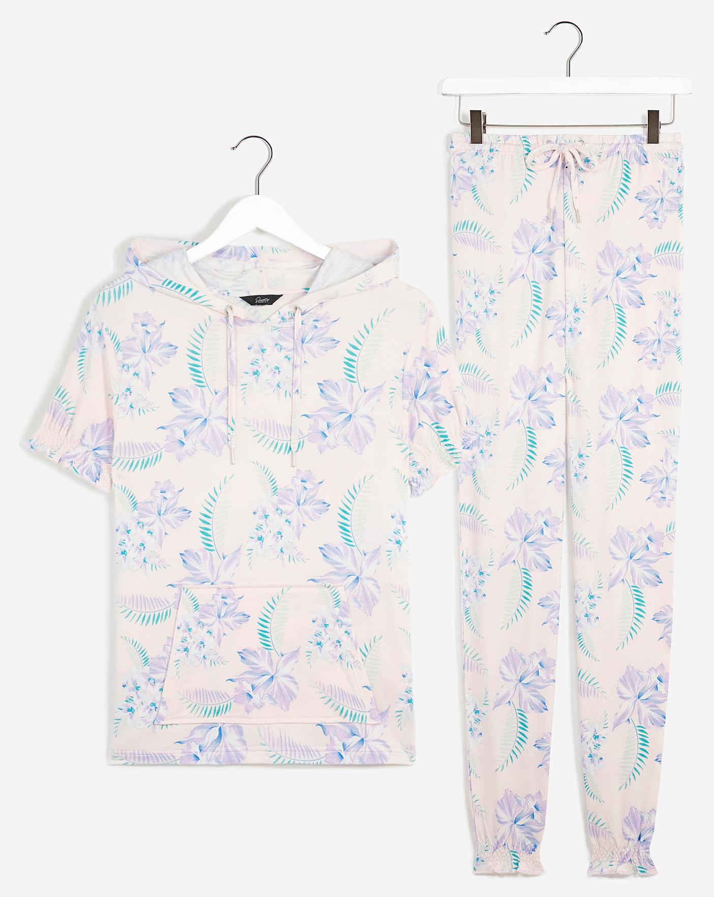  Pretty Secrets Super Soft Hooded Lounge Set| Floral Print