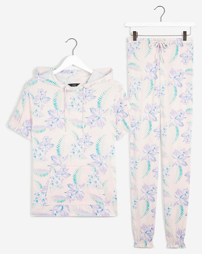  Pretty Secrets Super Soft Hooded Lounge Set| Floral Print