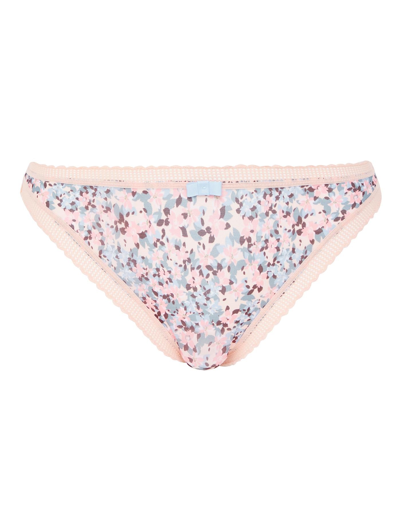  Contemporary Printed Mesh Briefs| Blue/Floral