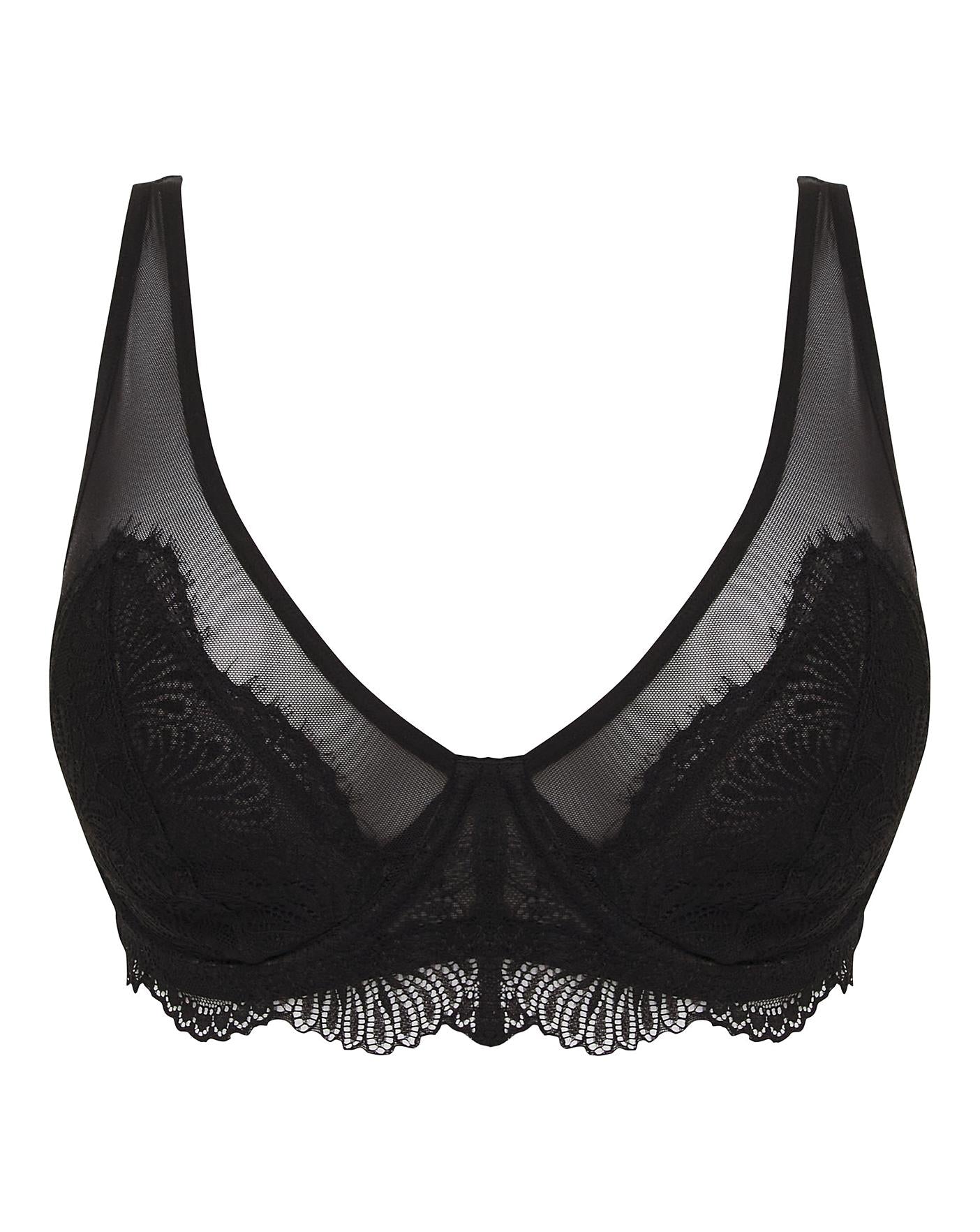  Contemporary Lace Midi Bra| Black