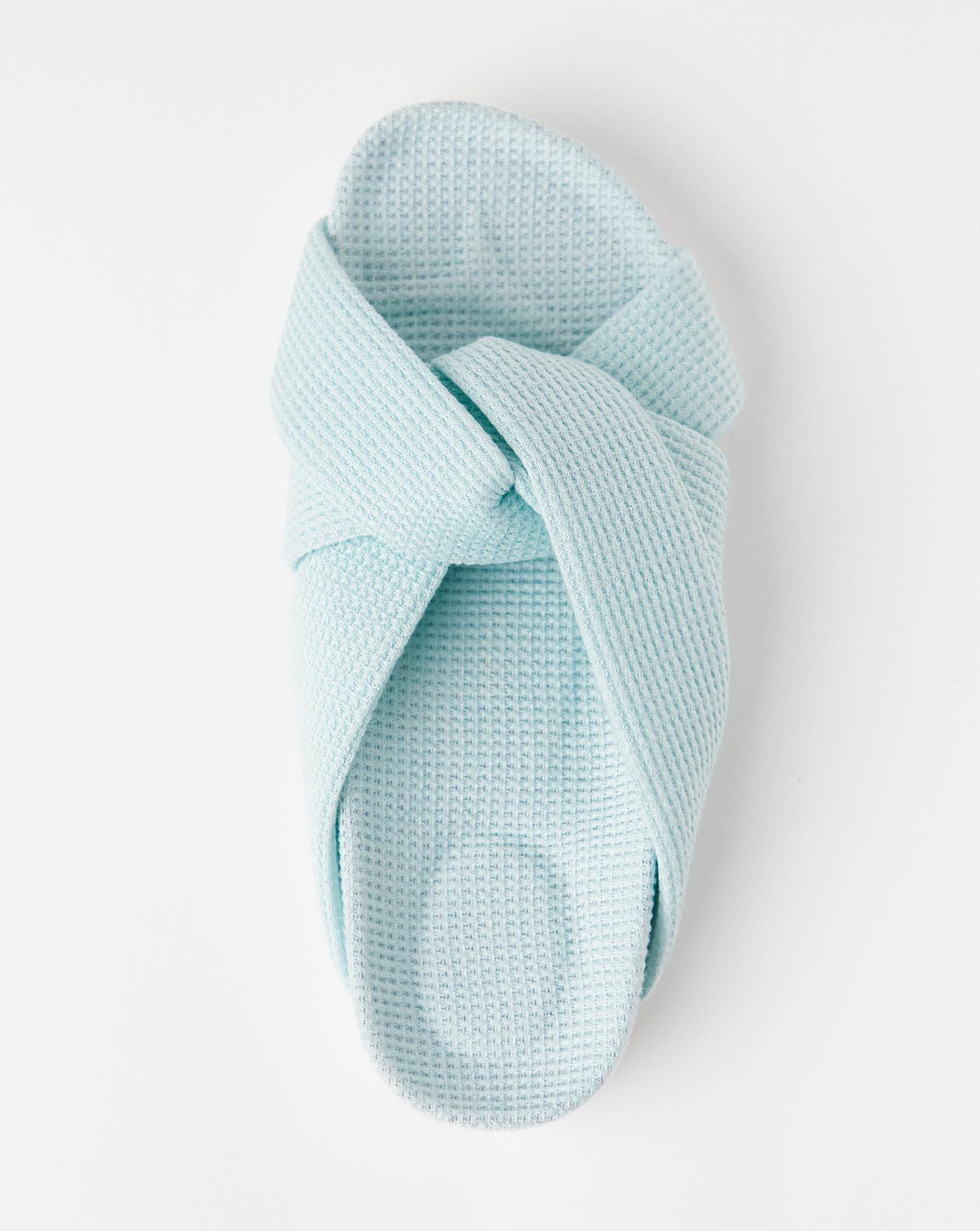 Simply Be Maxine Waffle Footbed Open Toe Slippers| Blue