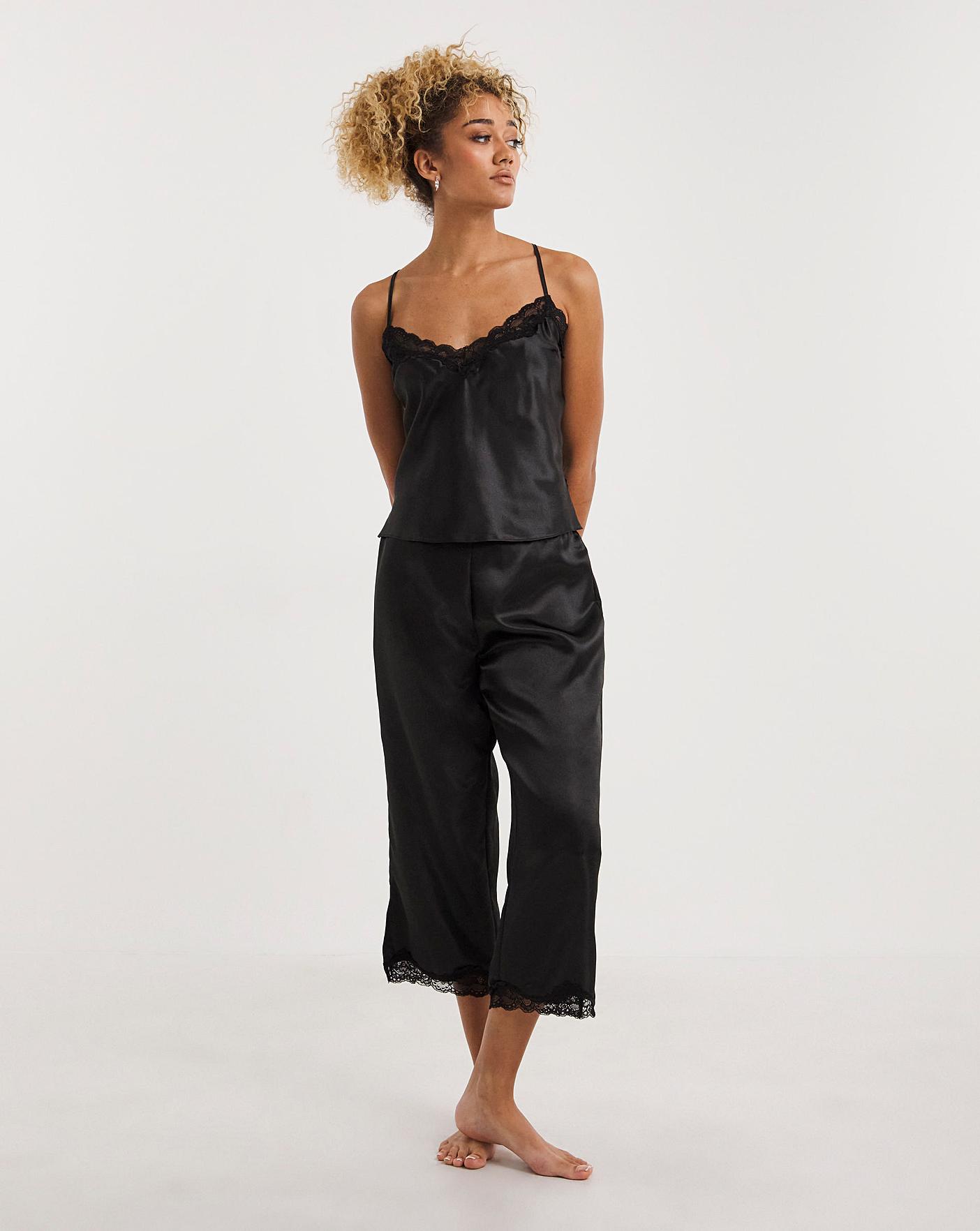  Boux Avenue Maisie Satin & Lace Cami Set| Black