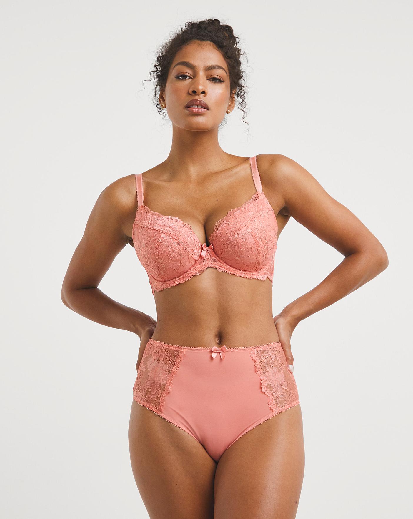  Pretty Secrets 2 Pack Ella Lace Padded Plunge Wired Bras| Navy/Copper
