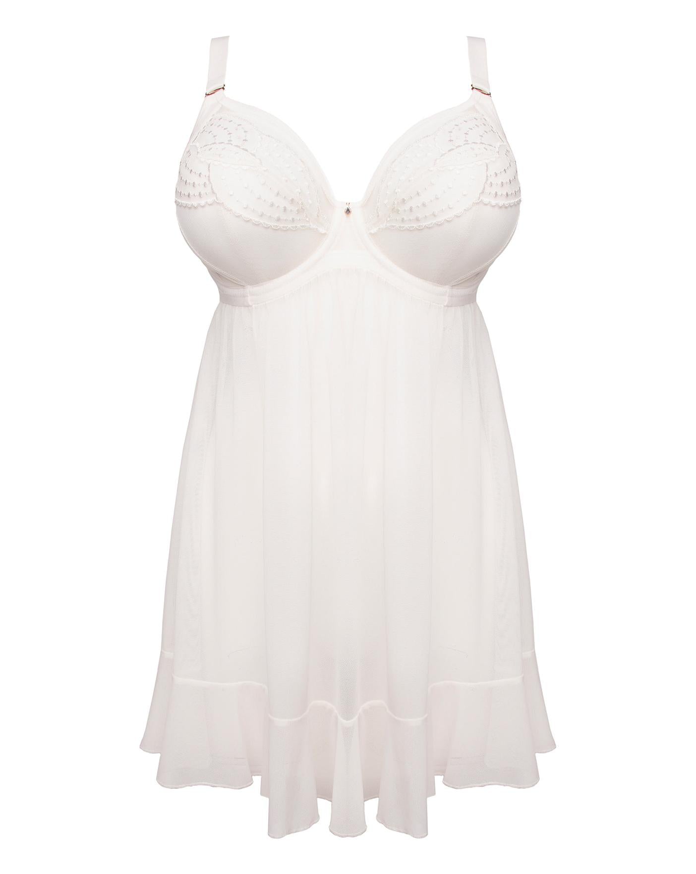  Elomi Priya Plunge Wired Babydoll| Vanilla