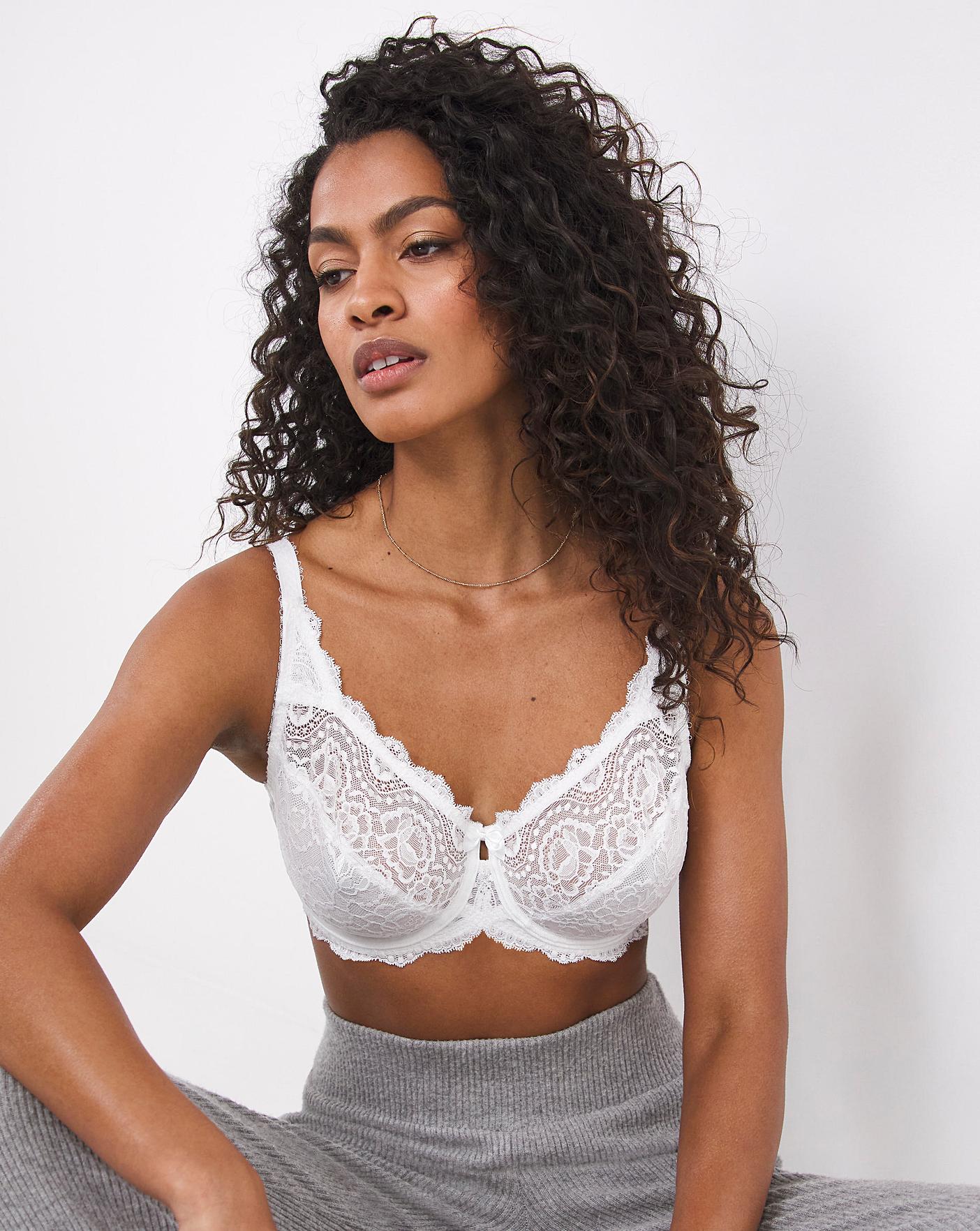  Playtex Flower Lace Full Cup Wired Bra| White