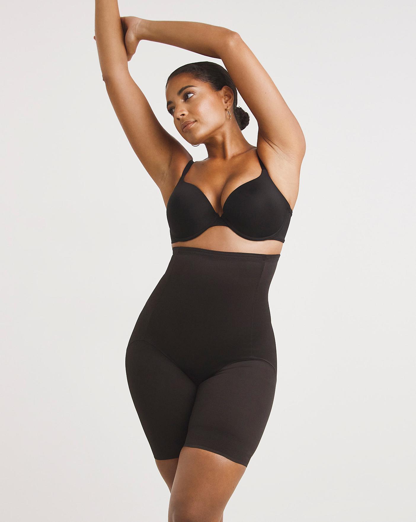  Naomi&Nicole Medium Control Tummy Shaping Hi Waist Thigh Slimmer| Black