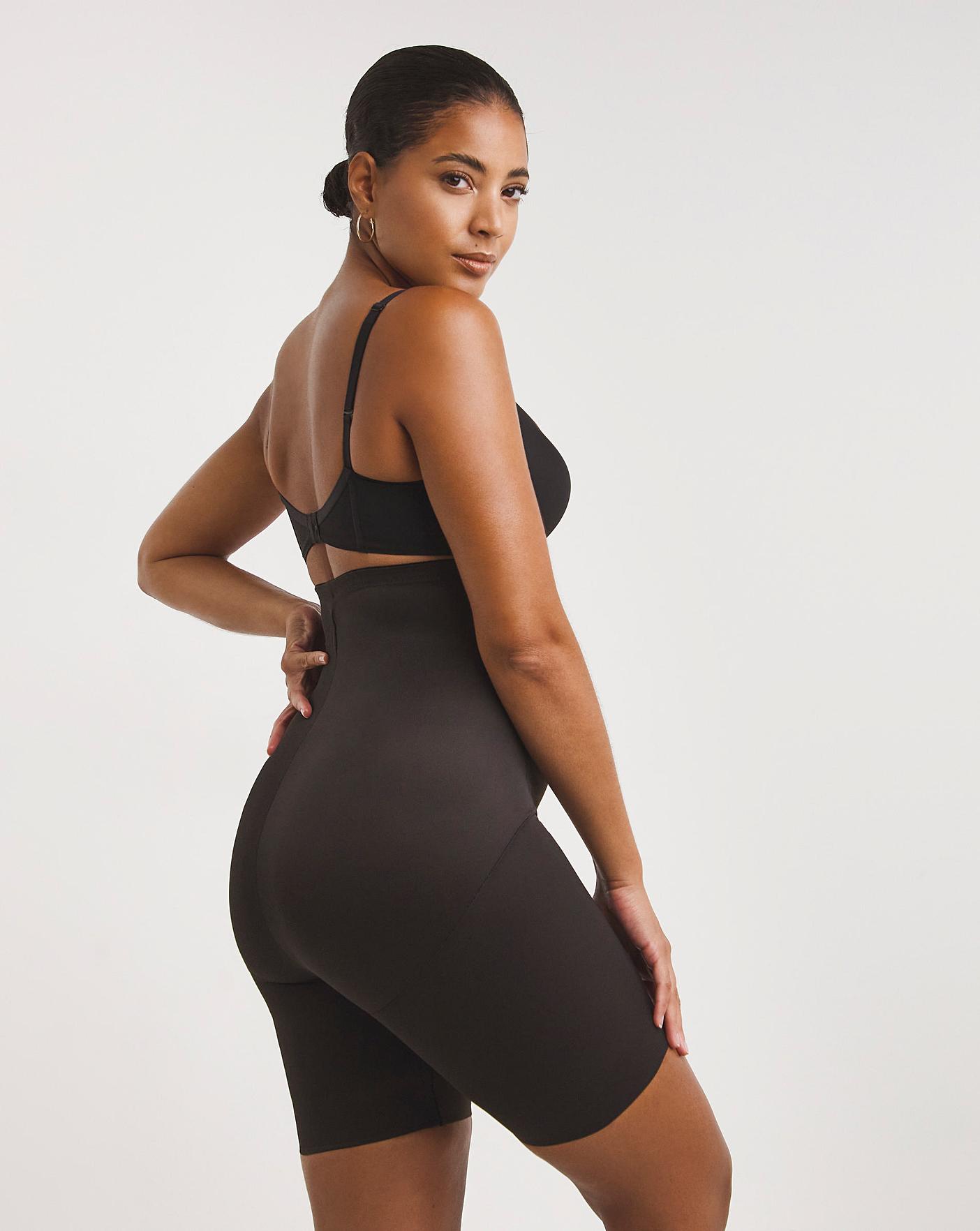  Naomi&Nicole Medium Control Tummy Shaping Hi Waist Thigh Slimmer| Black