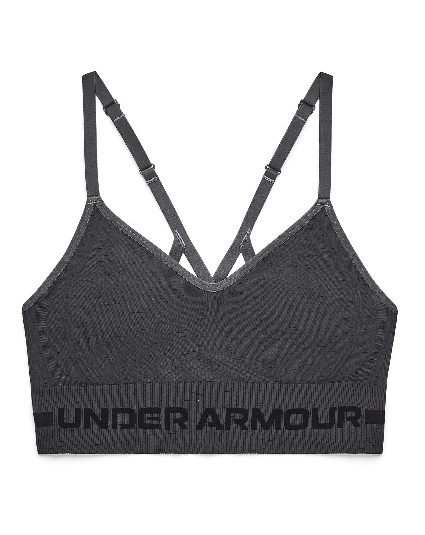  Under Armour Seamless Low Long Halter Sports Bra| Grey
