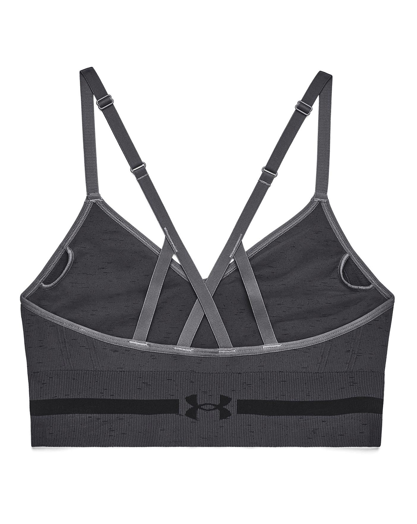  Under Armour Seamless Low Long Halter Sports Bra| Grey