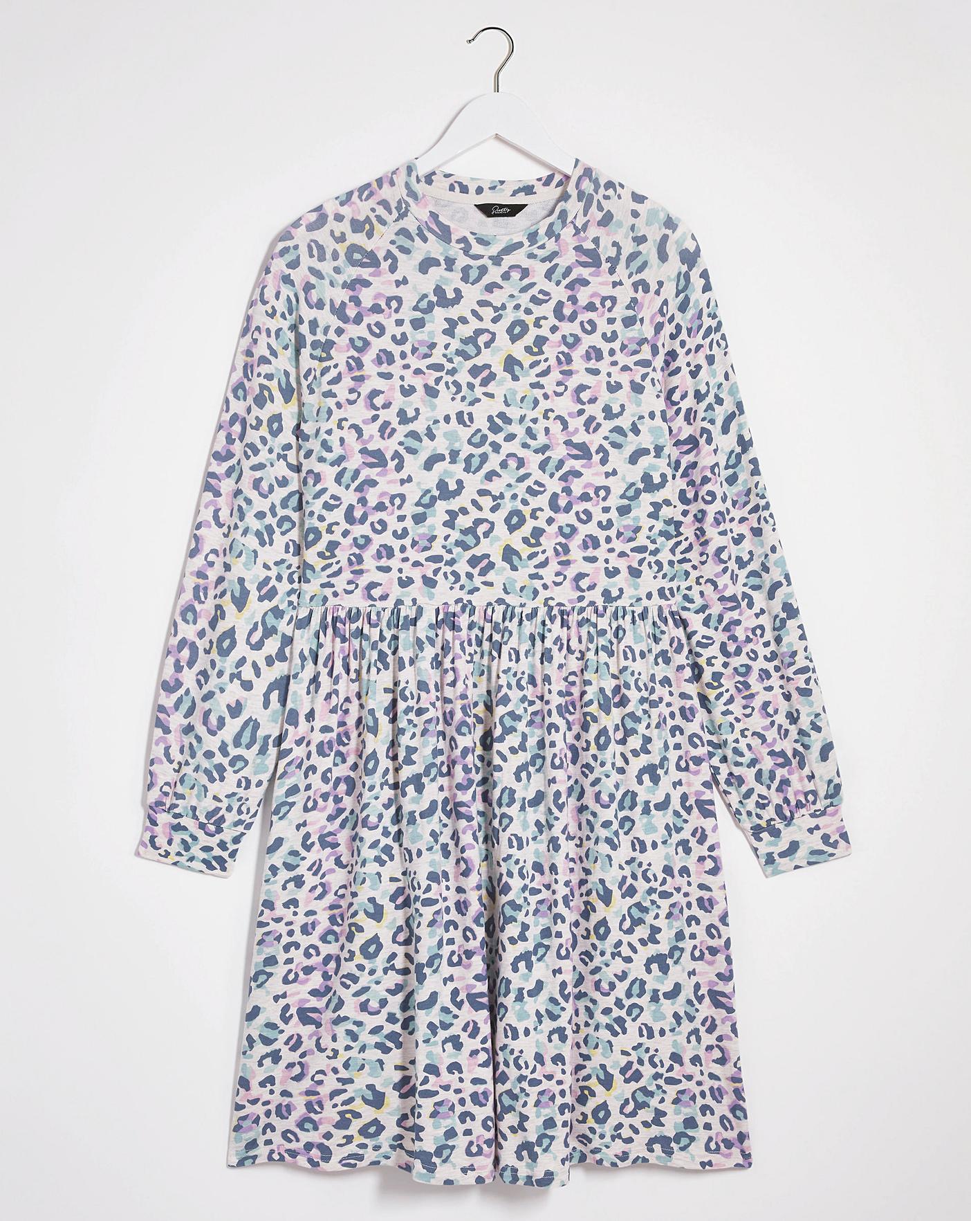  Pretty Secrets Leopard Print Lounge Sweat Dress| Leopard