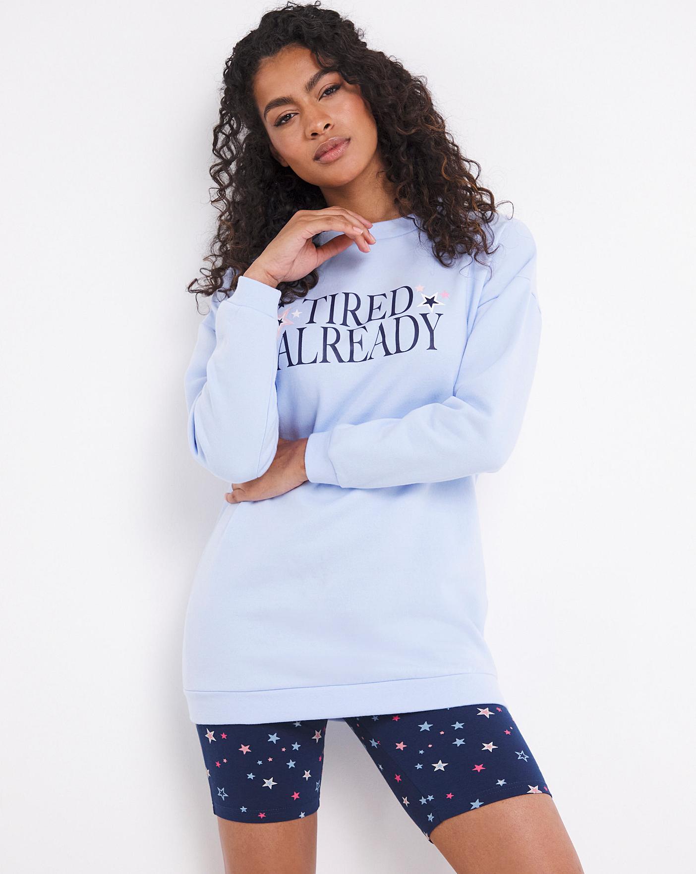  Pretty Secrets Star Cycling Shorts & Sweatshirt Lounge Set| Blue