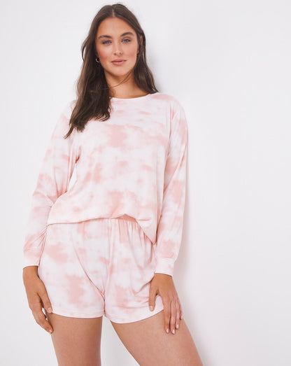  Pretty Secrets Tie-Dye Print Short Twosie| Pink
