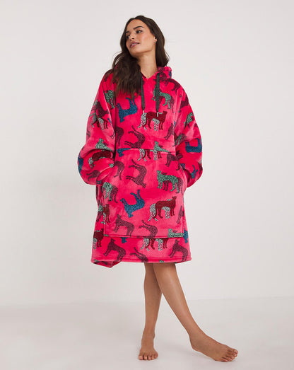  Pretty Secrets Oversized Warm Fleece Lined Blanket Hoodie| Pink