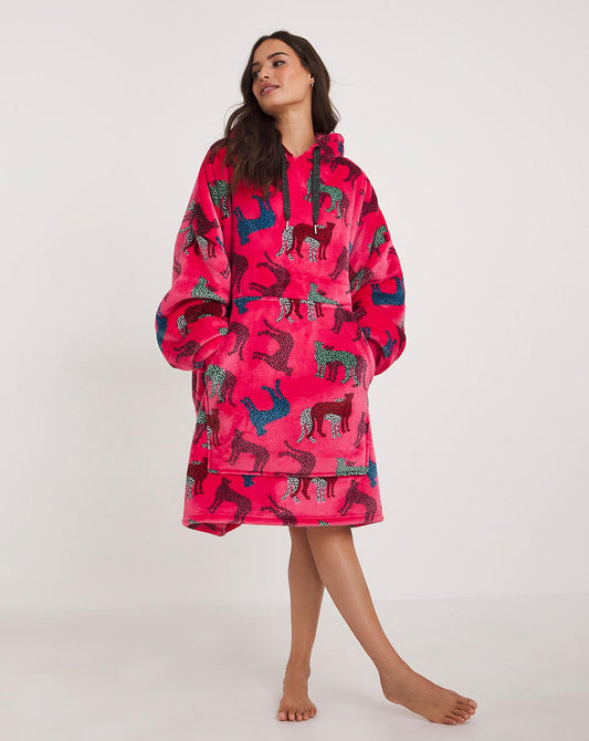  Pretty Secrets Oversized Warm Fleece Lined Blanket Hoodie| Pink