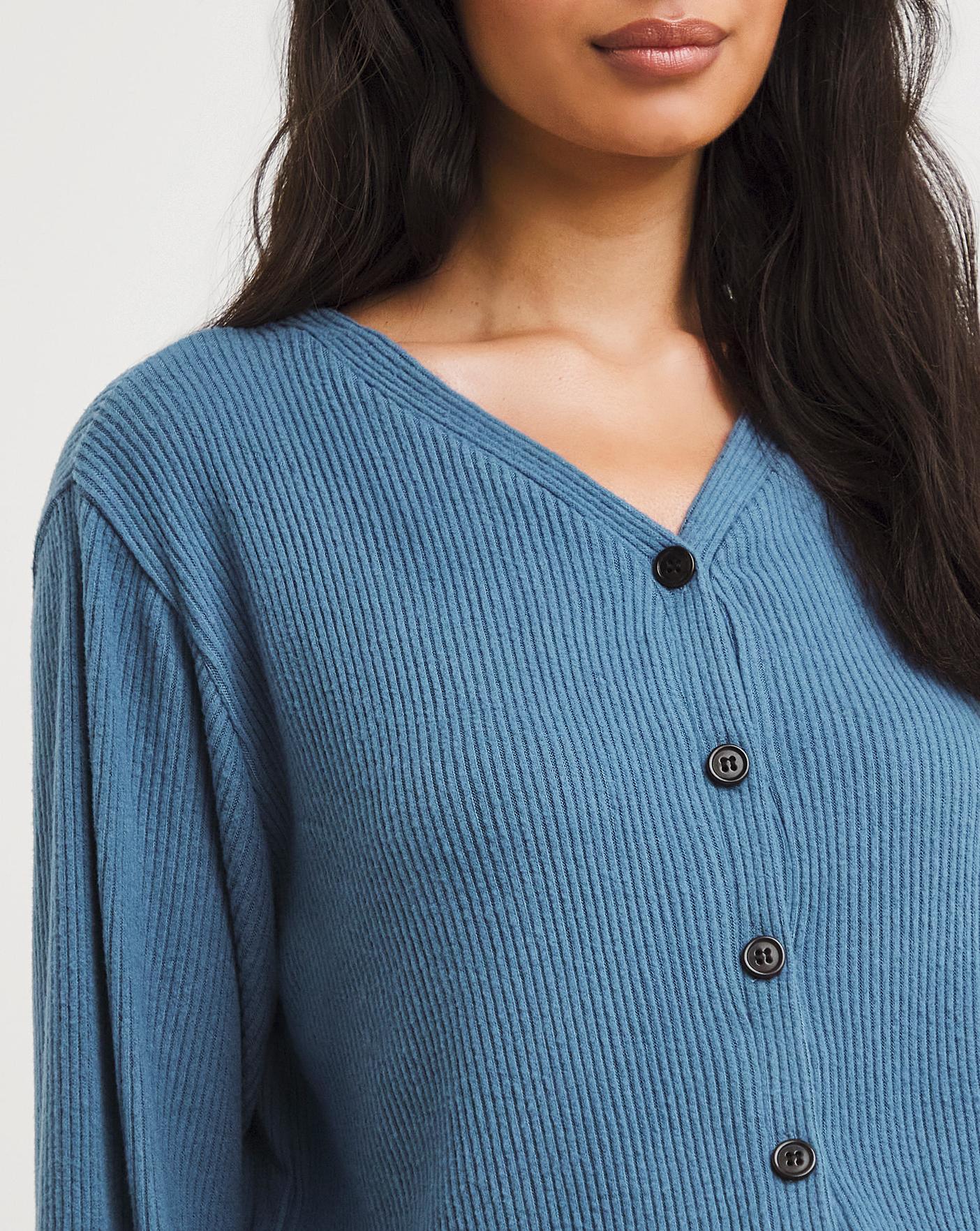  Pretty Secrets Wide Leg Knit Lounge Jumpsuit| Blue