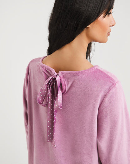  Pretty Secrets Velour Peplum Top & Legging Lounge Set| Pink
