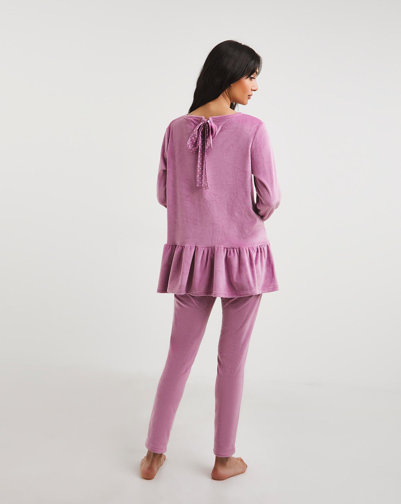  Pretty Secrets Velour Peplum Top & Legging Lounge Set| Pink