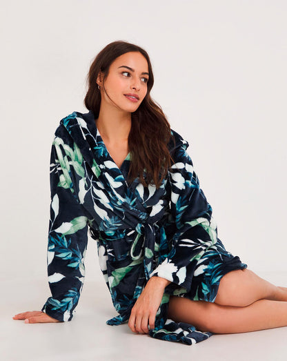  Pretty Secrets Floral Fleece Dressing Gown| Floral Print