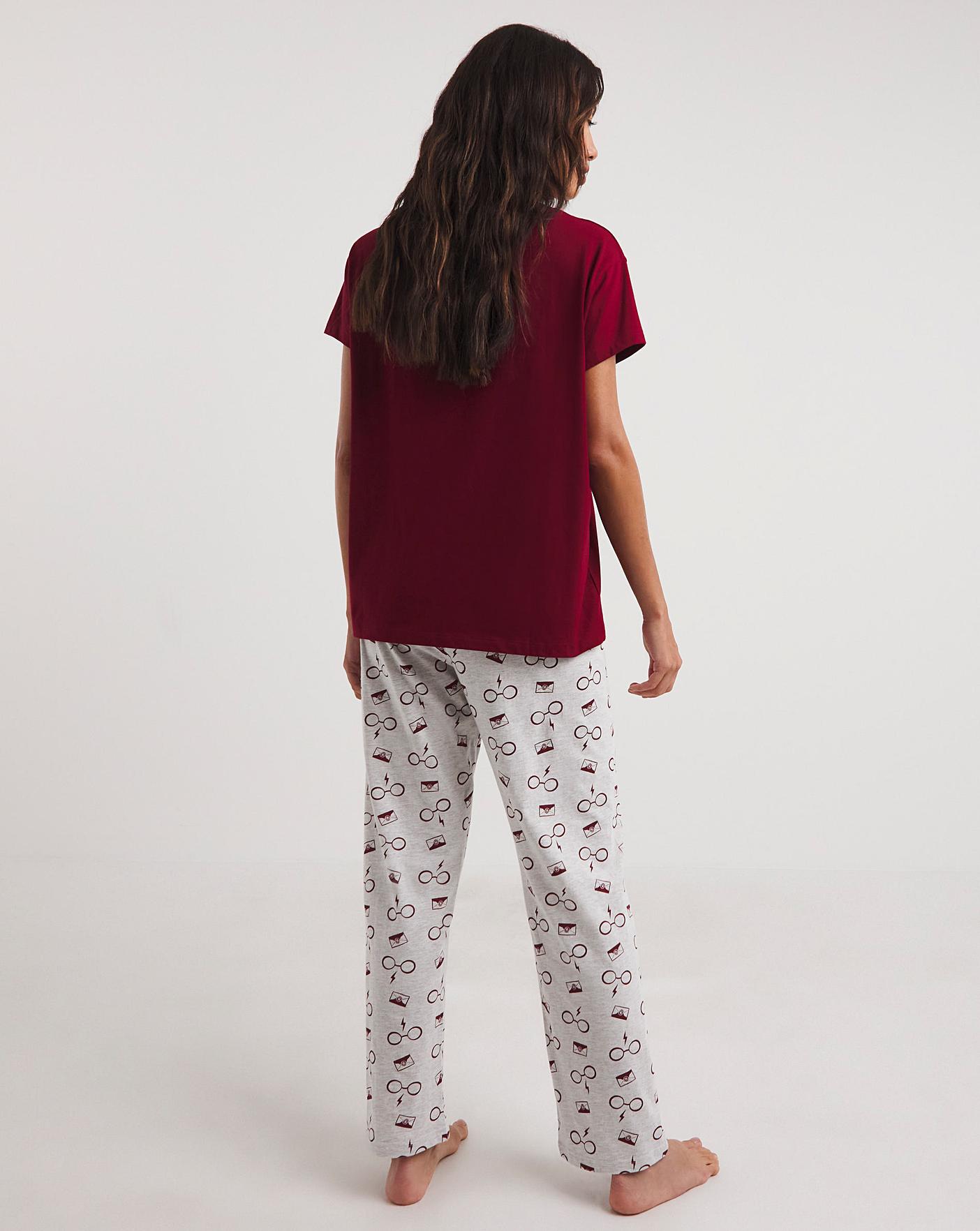 Warner Bros Harry Potter T-shirt Pyjama Set| Burgundy