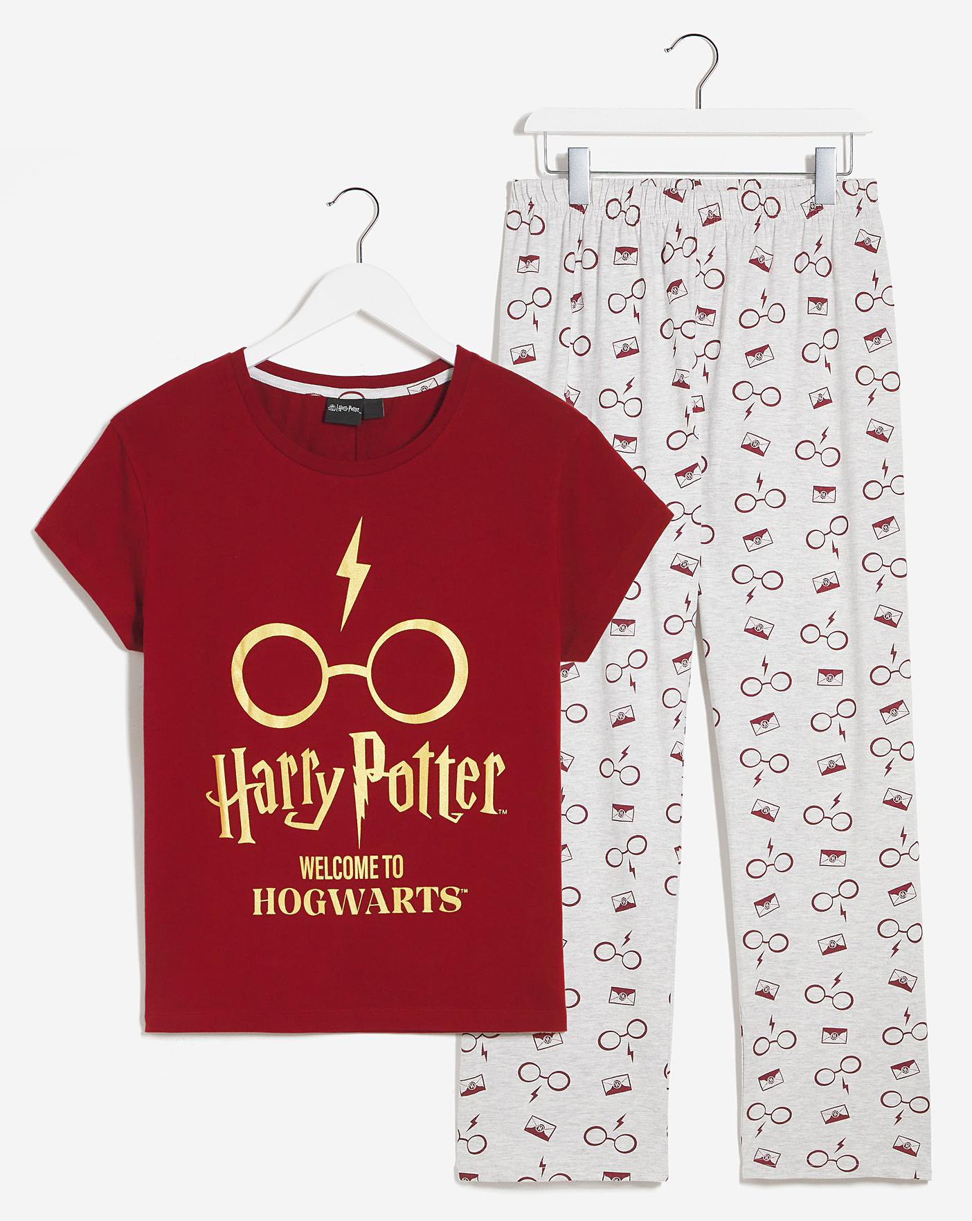 Warner Bros Harry Potter T-shirt Pyjama Set| Burgundy