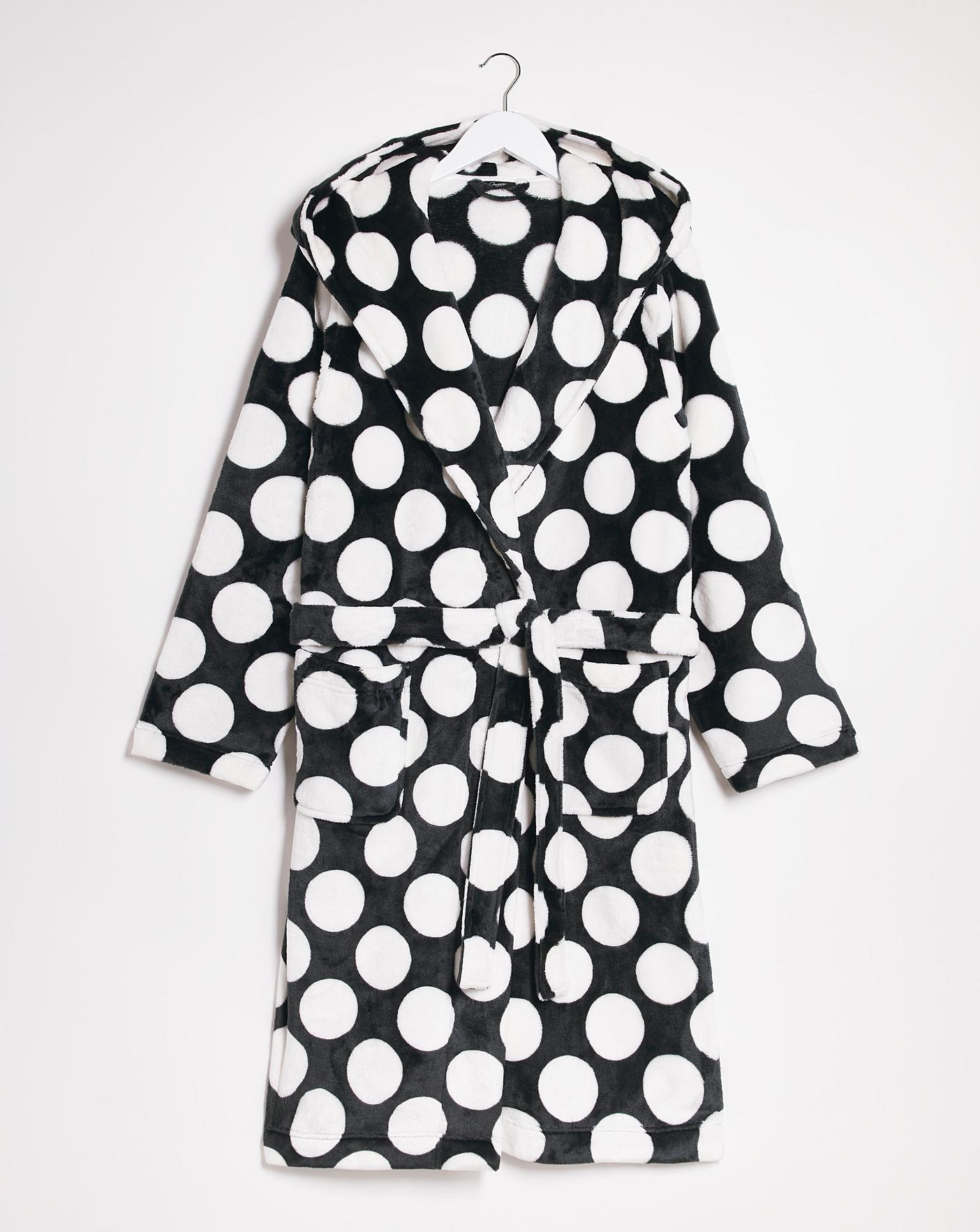  Pretty Secrets Spot Fleece Dressing Gown| Spotted