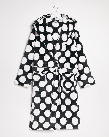  Pretty Secrets Spot Fleece Dressing Gown| Spotted