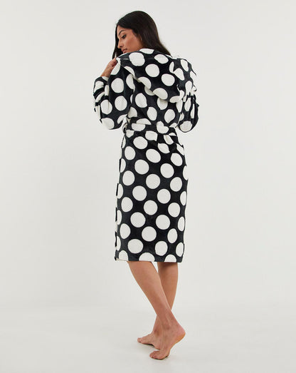  Pretty Secrets Spot Fleece Dressing Gown| Spotted