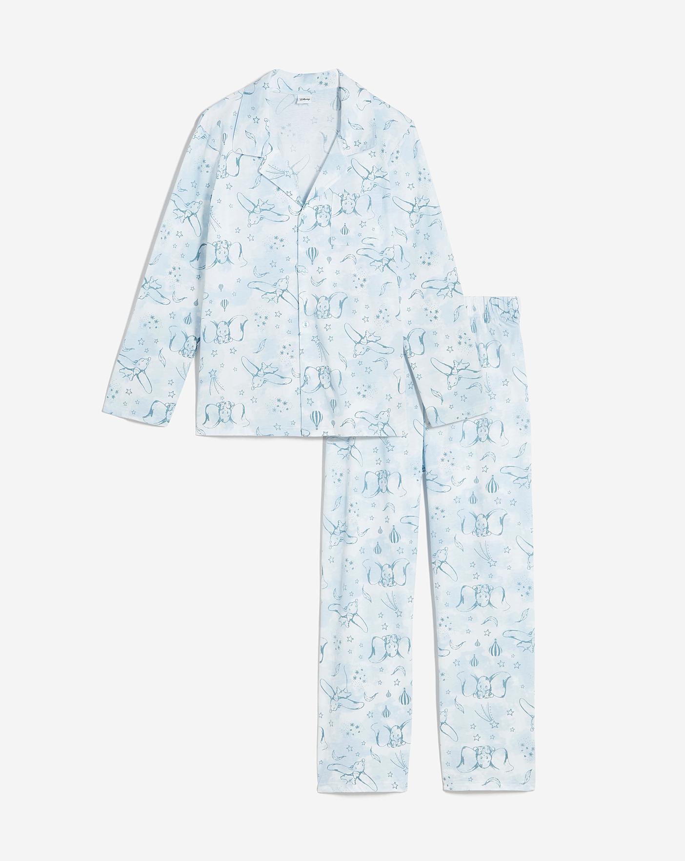 Disney Dumbo Button Through Pyjama Set| Light Blue