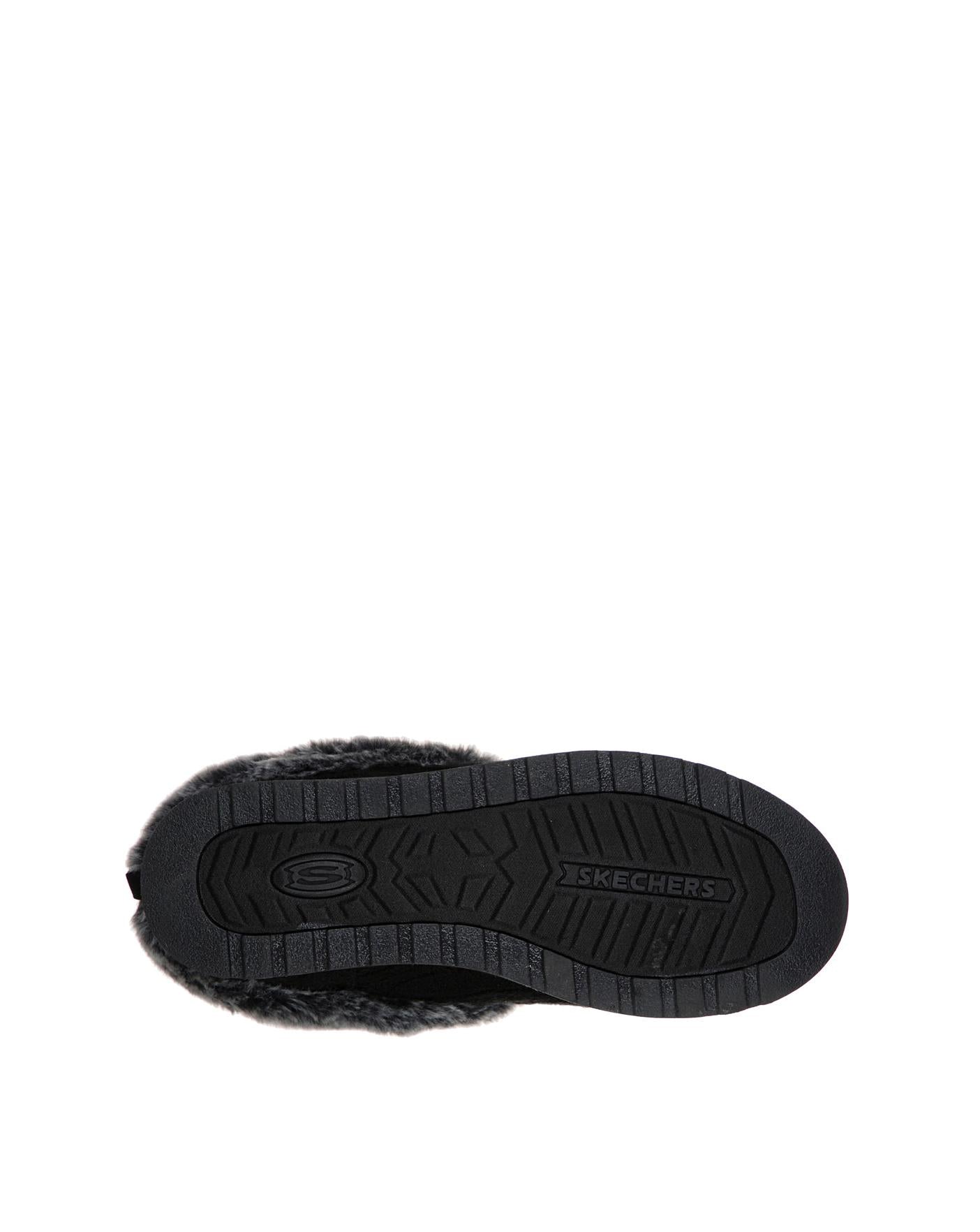  Skechers Wide Ice Angel Knitted Mule Slippers E Fit| Black