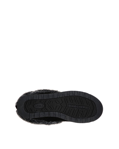  Skechers Wide Ice Angel Knitted Mule Slippers E Fit| Black