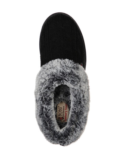  Skechers Wide Ice Angel Knitted Mule Slippers E Fit| Black