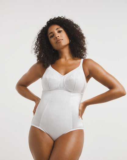  Pretty Secrets Dotty Firm Control White Pantee Corselet| White