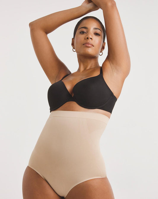  Maidenform Seamless Hi Waist Light Control Shaping Briefs| Nude